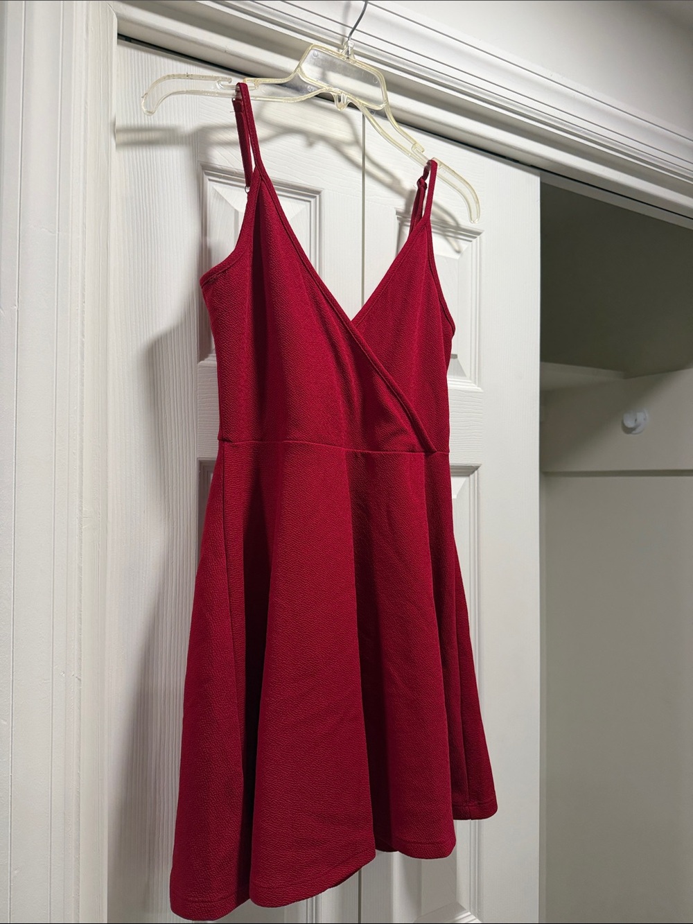 Red Sleeveless V-Neck Skater Dress